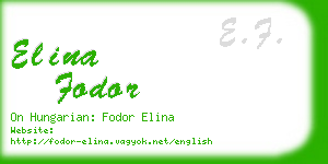 elina fodor business card